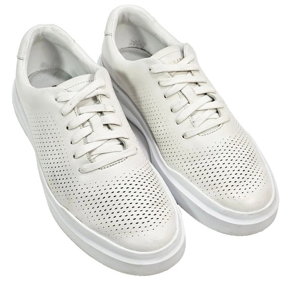 Cole Haan Mens White Grandpro Series Rally Laser Cut Sneakers C31436 Size 11 M - Picture 1 of 9